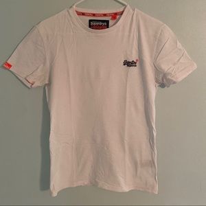 superdry orange label logo t shirt - size small